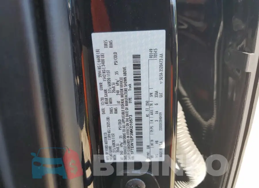 1FTEW1EP3MKD10573 Photo# 12