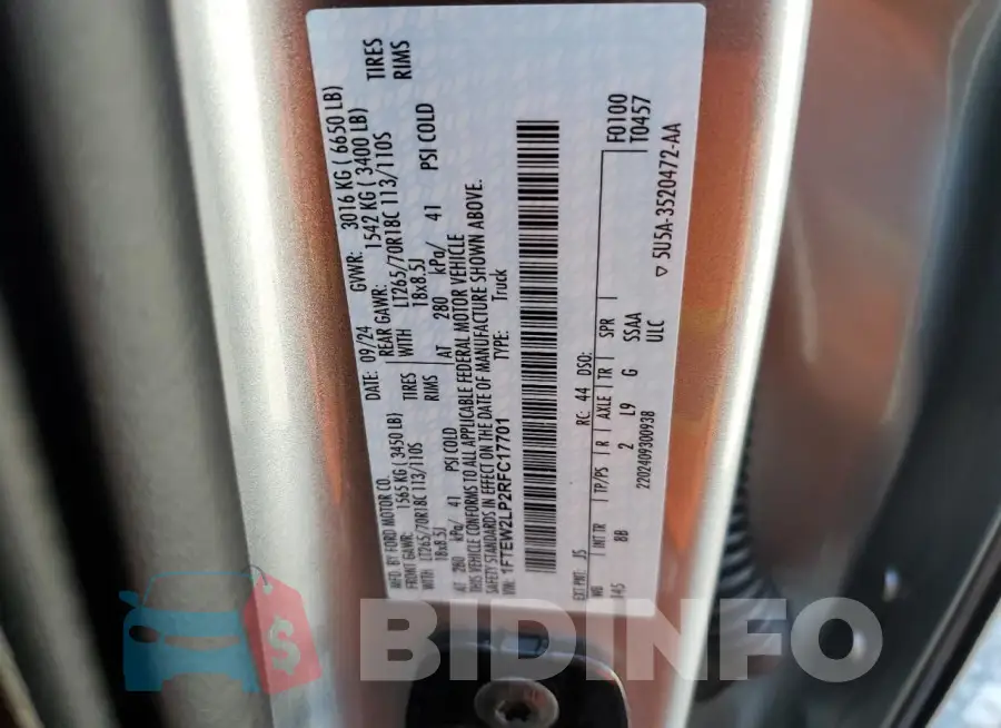 1FTEW2LP2RFC17701 Photo# 13