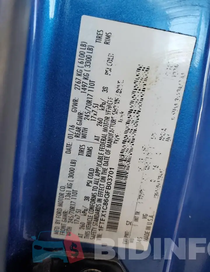 1FTEX1C86GFB03701 Photo# 12