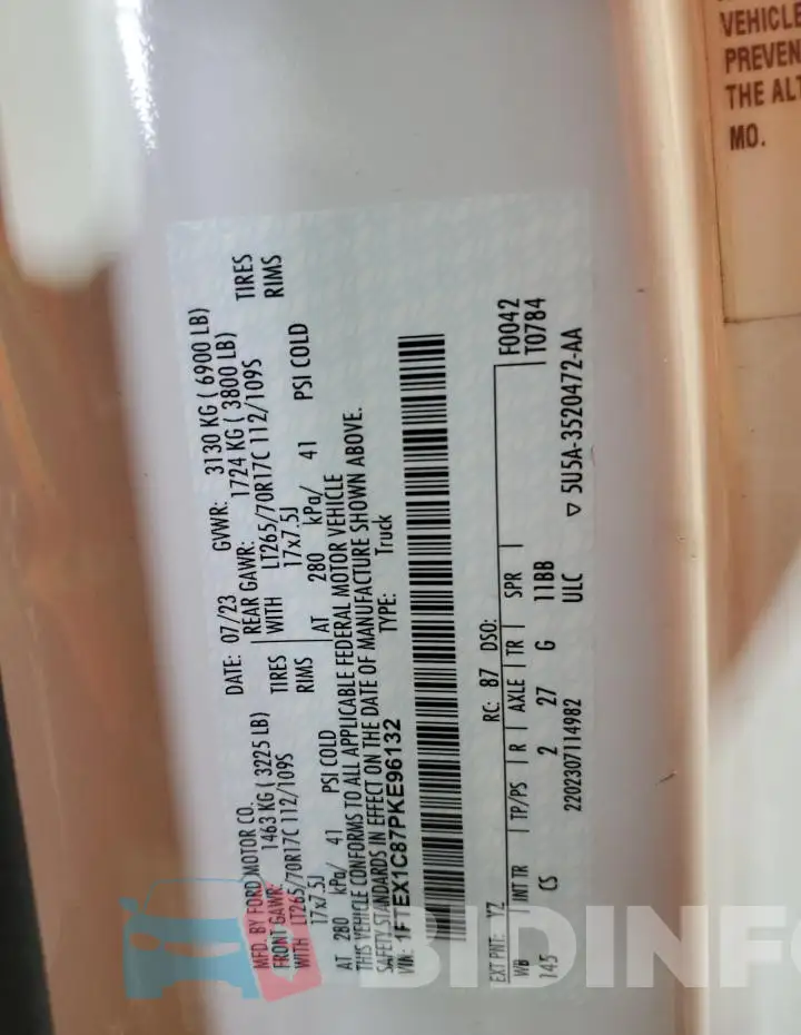 1FTEX1C87PKE96132 Photo# 12