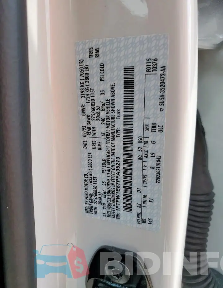 1FTFW1E87PFA95273 Photo# 12