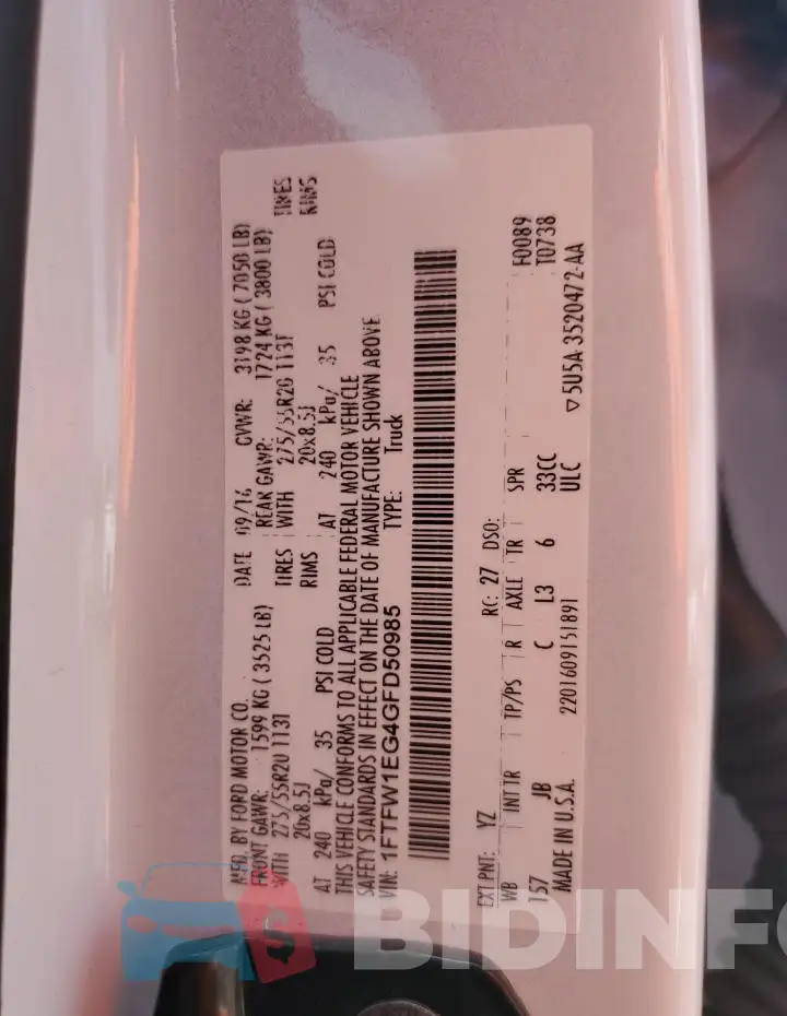 1FTFW1EG4GFD50985 Photo# 12