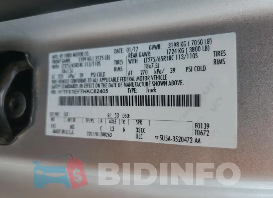 1FTFX1EF7HKC82405 Photo# 13