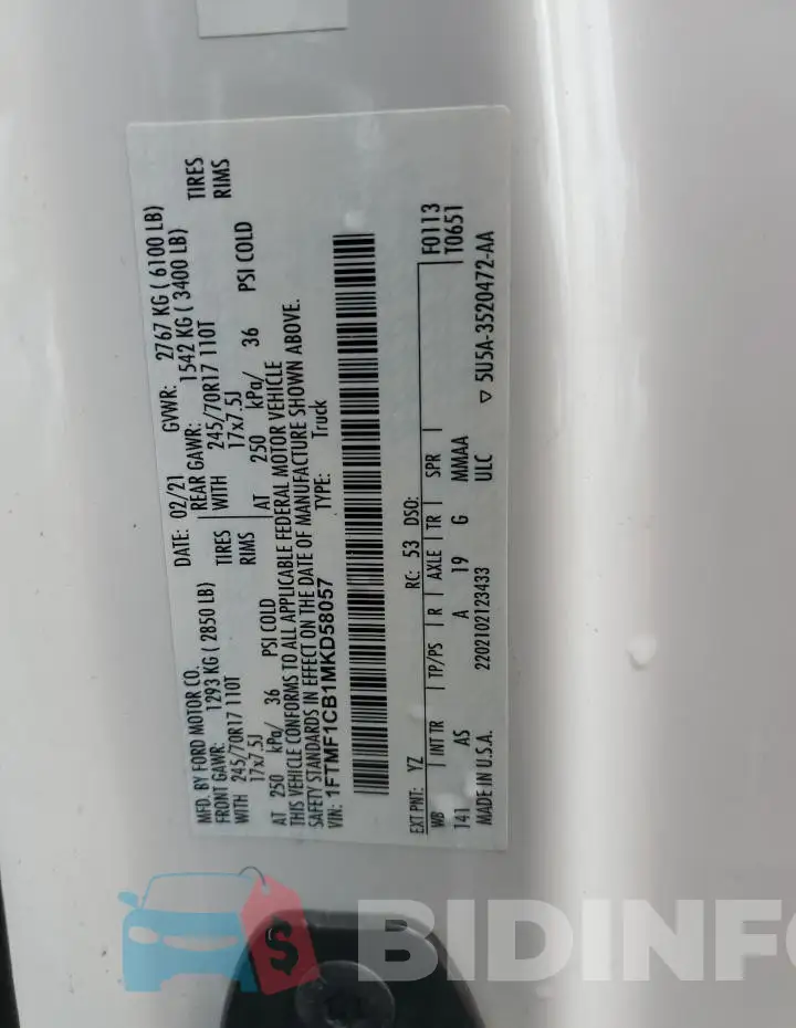 1FTMF1CB1MKD58057 Photo# 12