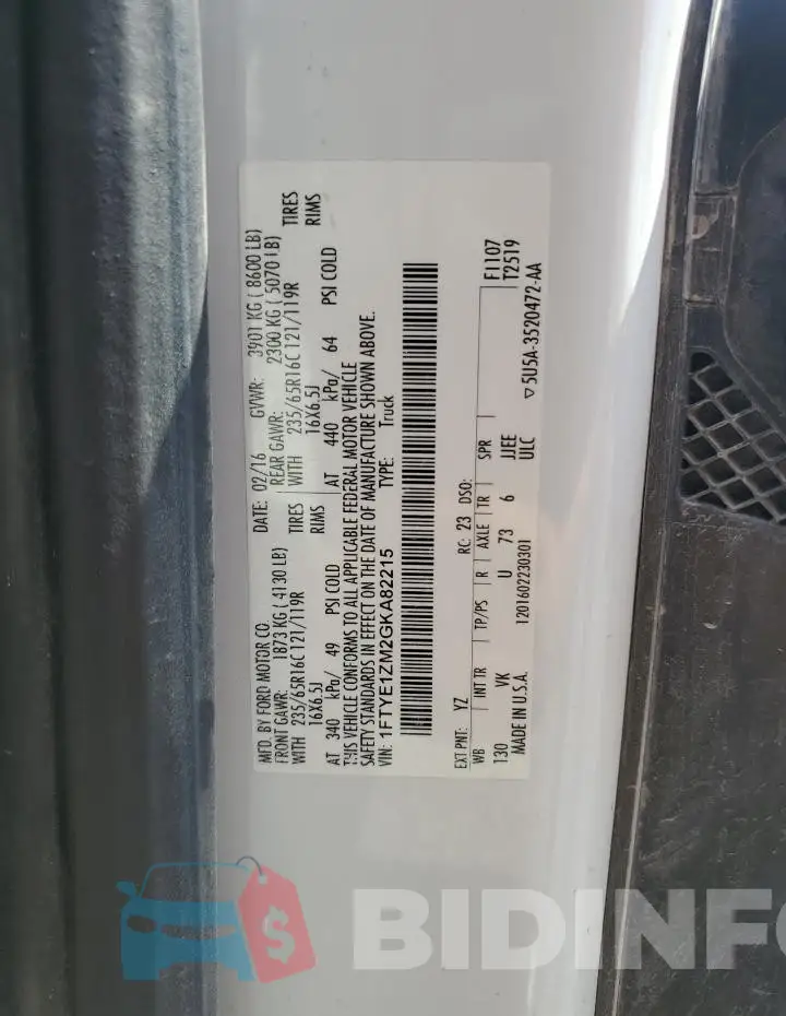 1FTYE1ZM2GKA82215 Photo# 13