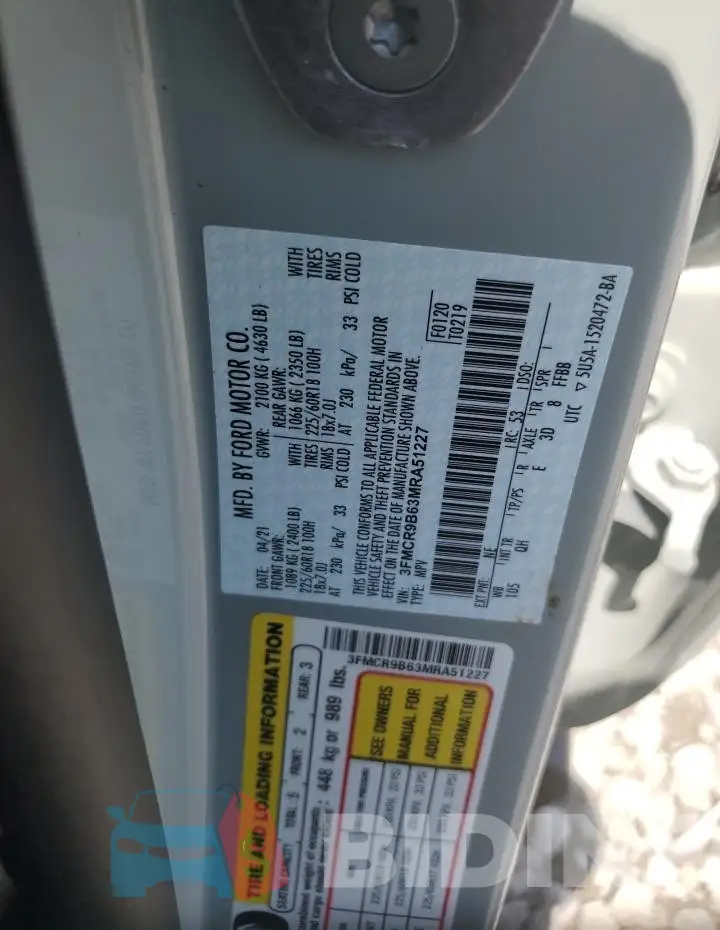 3FMCR9B63MRA51227 Photo# 13