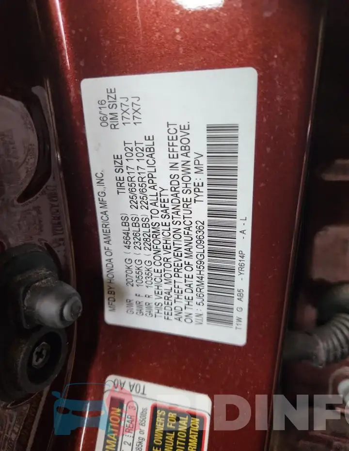 5J6RM4H59GL096362 Photo# 13