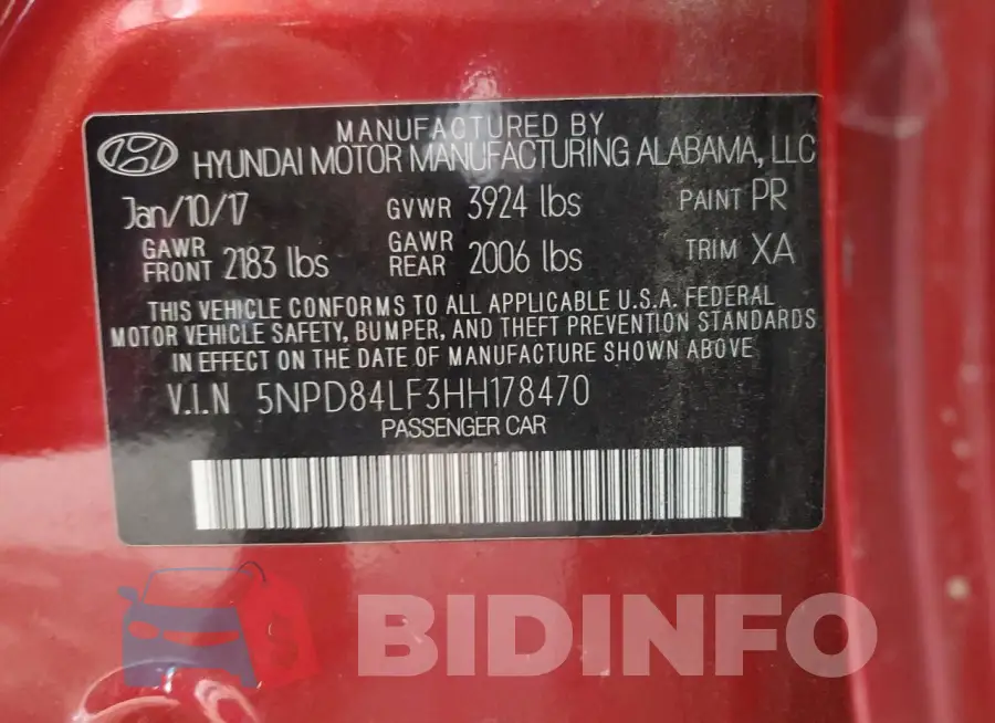 5NPD84LF3HH178470 Photo# 12