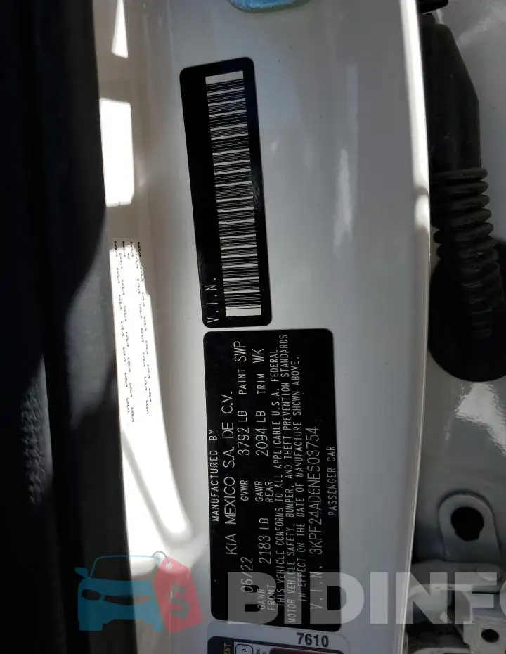 3KPF24AD6NE503754 Photo# 12