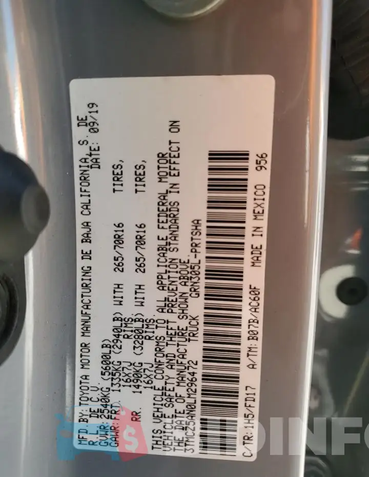 3TMCZ5AN0LM296472 Photo# 12