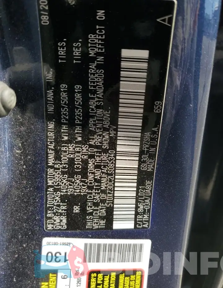 5TDXZ3DC2LS085340 Photo# 13