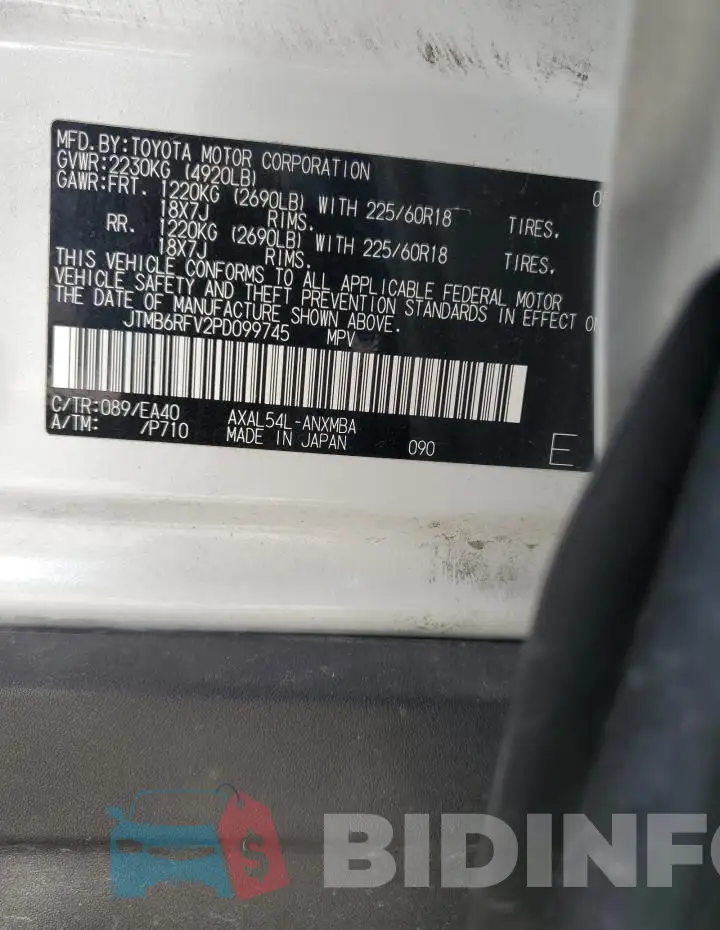 JTMB6RFV2PD099745 Photo# 13