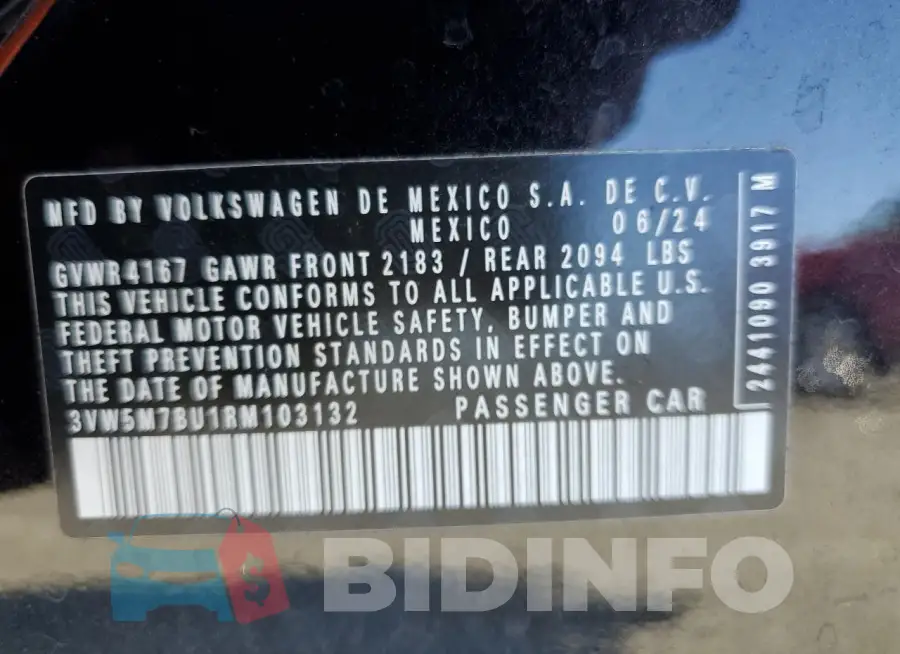 3VW5M7BU1RM103132 Photo# 12