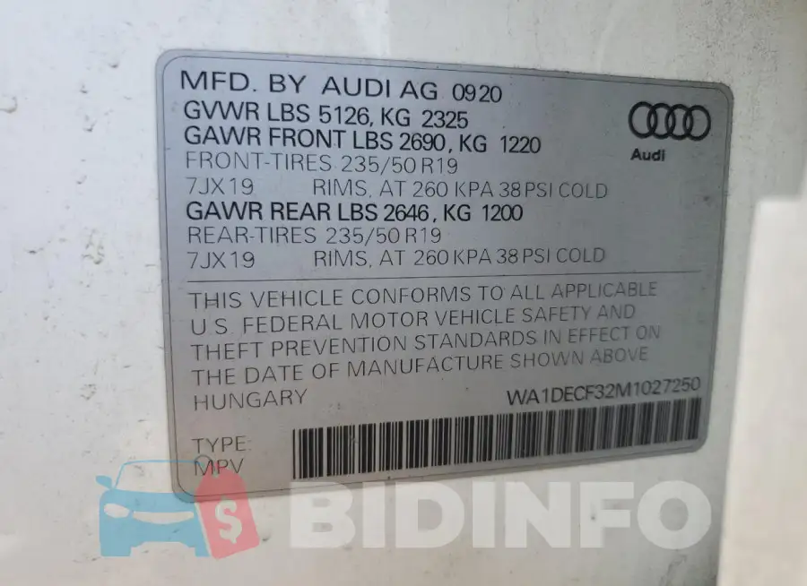 WA1DECF32M1027250 Photo# 14