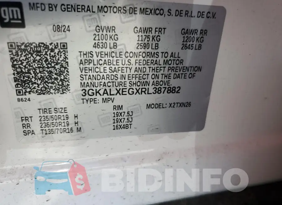 3GKALXEGXRL387882 Photo# 13