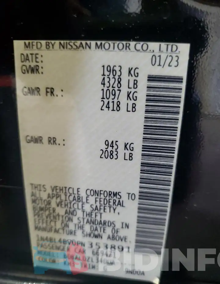 1N4BL4BV0PN353891 Photo# 12