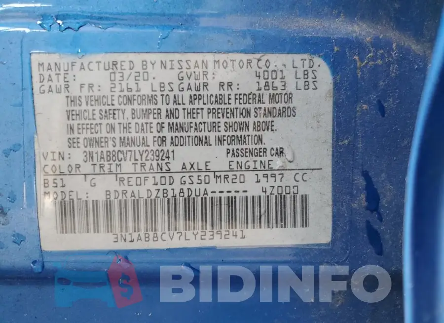 3N1AB8CV7LY239241 Photo# 12