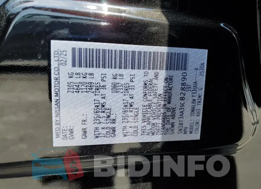 5N1BT3AA3SC828890 Photo# 13