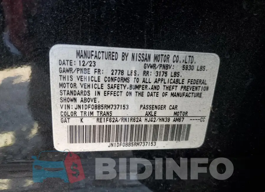 JN1DF0BB5RM737153 Photo# 13