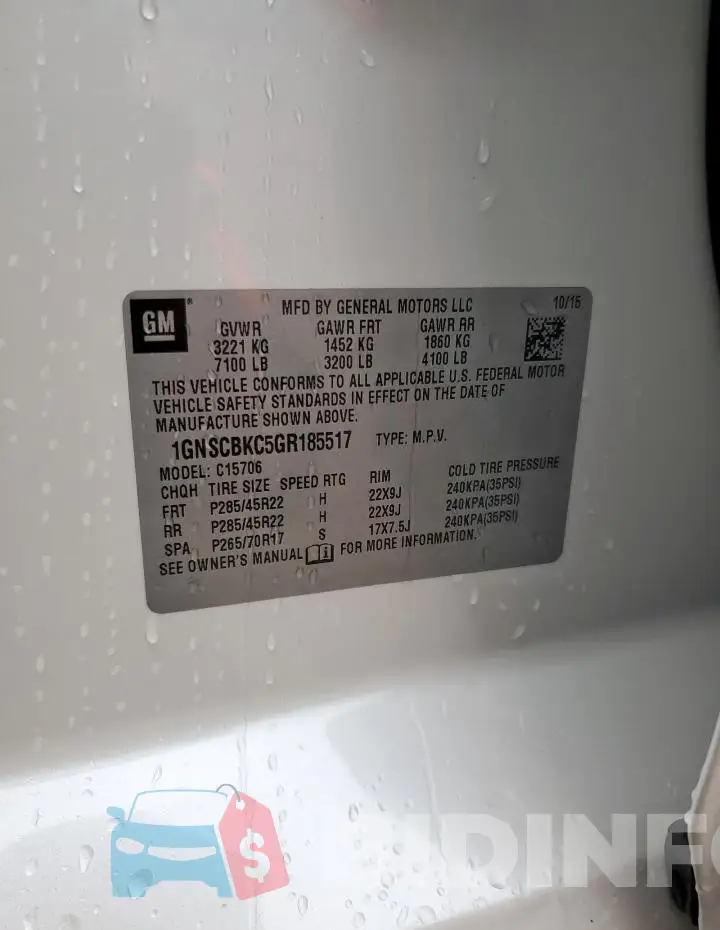 1GNSCBKC5GR185517 Photo# 13