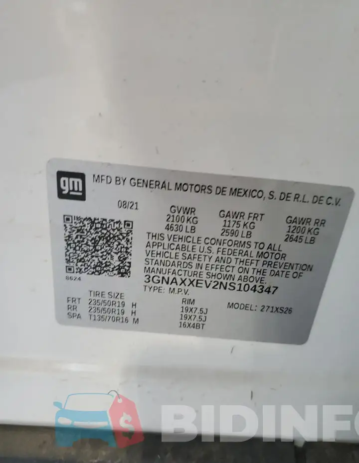 3GNAXXEV2NS104347 Photo# 13