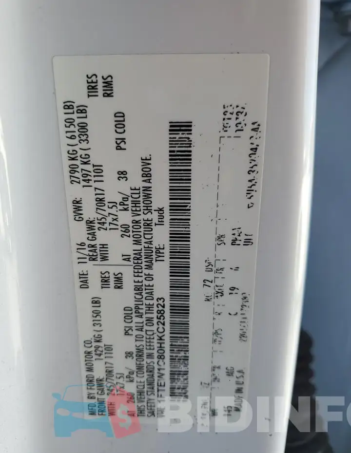 1FTEW1C80HKC25823 Photo# 12