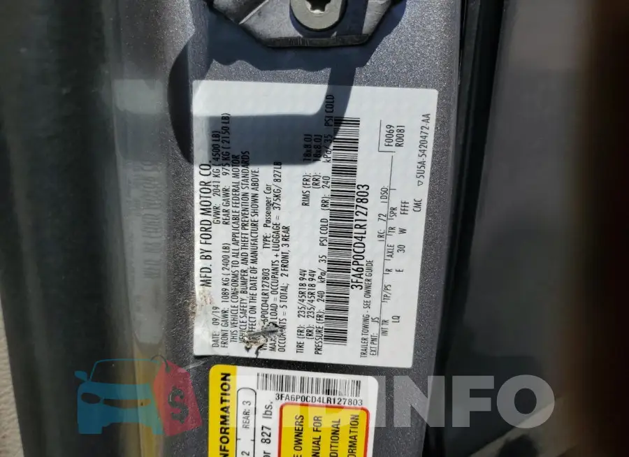 3FA6P0CD4LR127803 Photo# 12