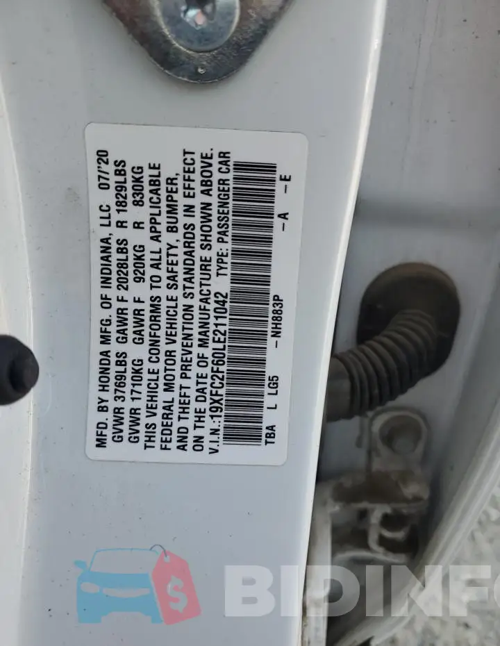 19XFC2F60LE211042 Photo# 12