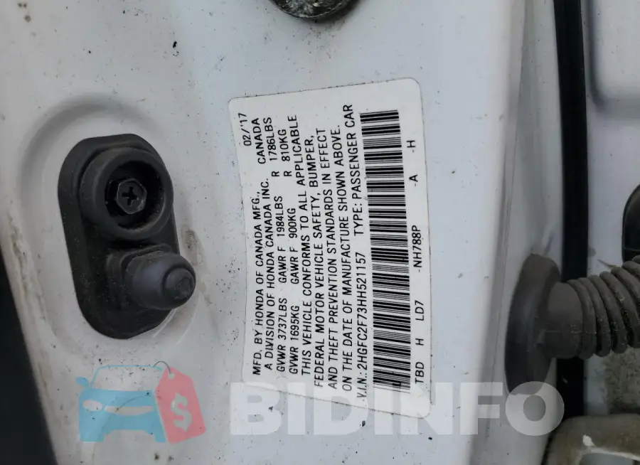 2HGFC2F73HH521157 Photo# 12