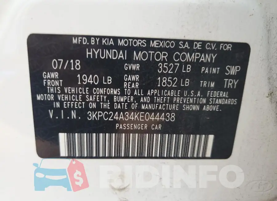 3KPC24A34KE044438 Photo# 12