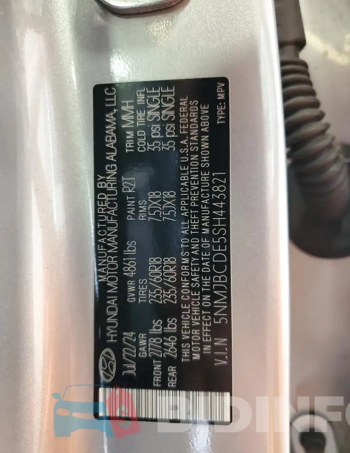 5NMJBCDE5SH443821 Photo# 14
