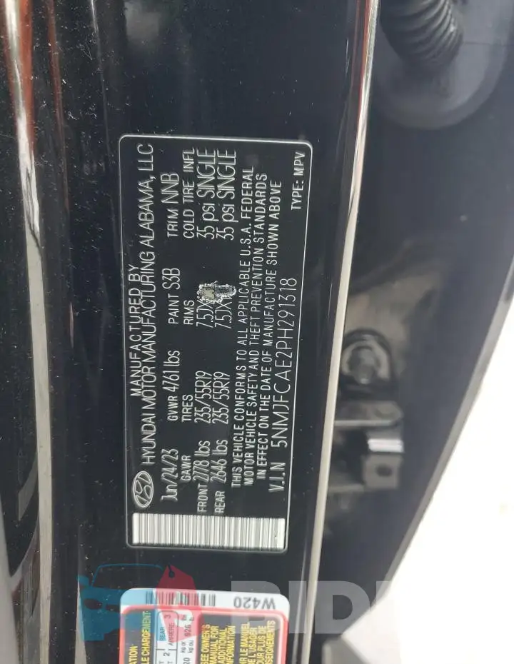 5NMJFCAE2PH291318 Photo# 13