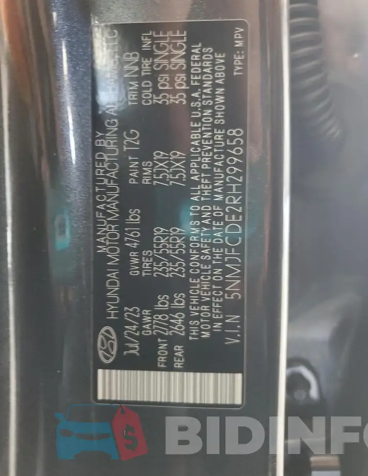 5NMJFCDE2RH299658 Photo# 13