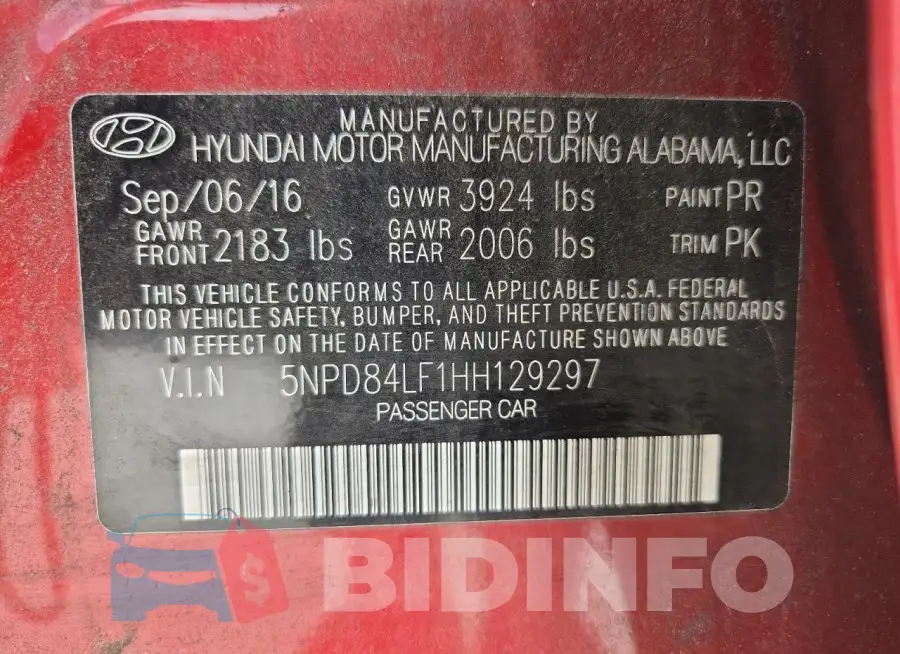 5NPD84LF1HH129297 Photo# 12
