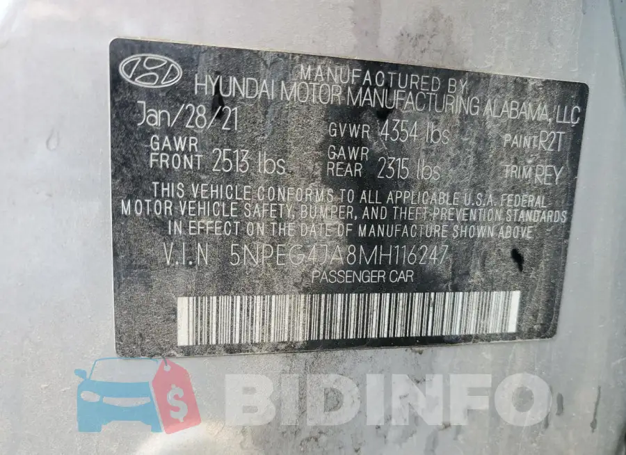 5NPEG4JA8MH116247 Photo# 12