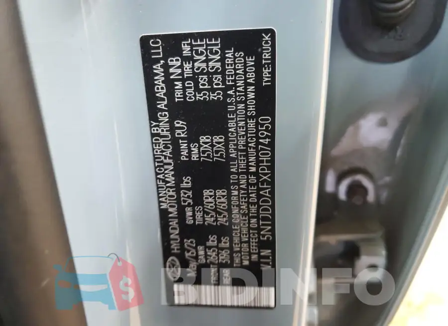 5NTJDDAFXPH074950 Photo# 12