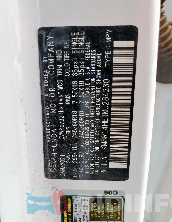 KM8R14HE1MU284230 Photo# 13