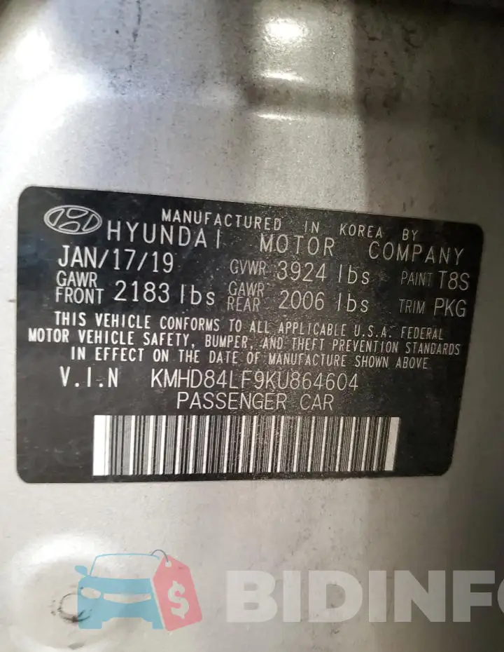 KMHD84LF9KU864604 Photo# 13