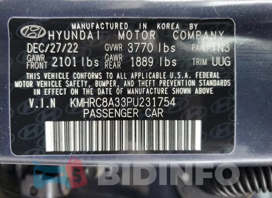 KMHRC8A33PU231754 Photo# 13