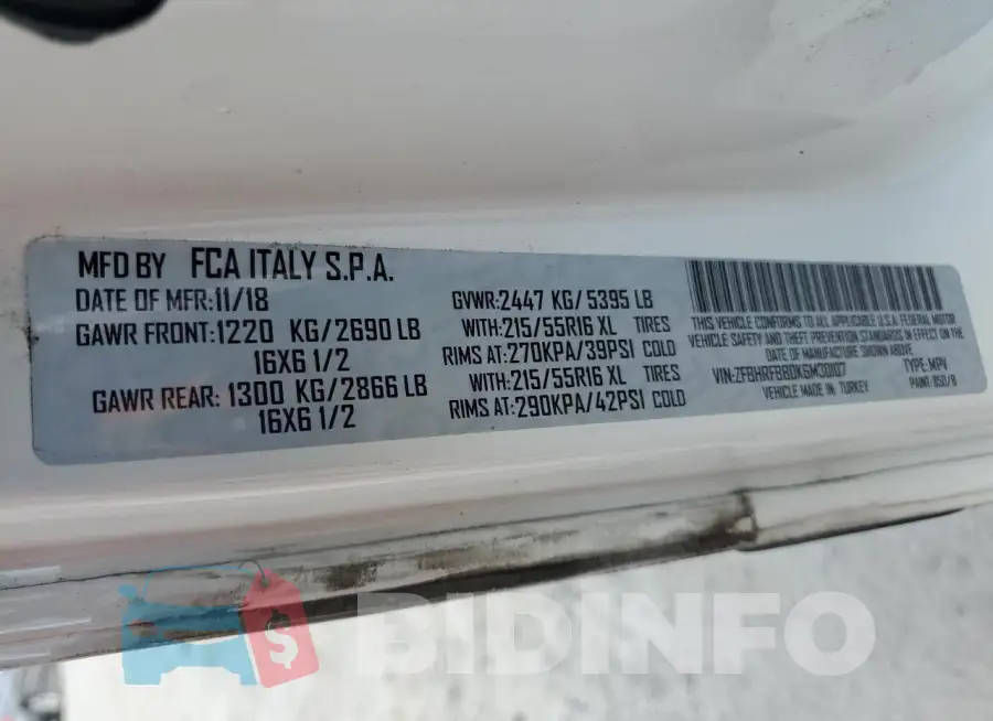 ZFBHRFBB0K6M30107 Photo# 12