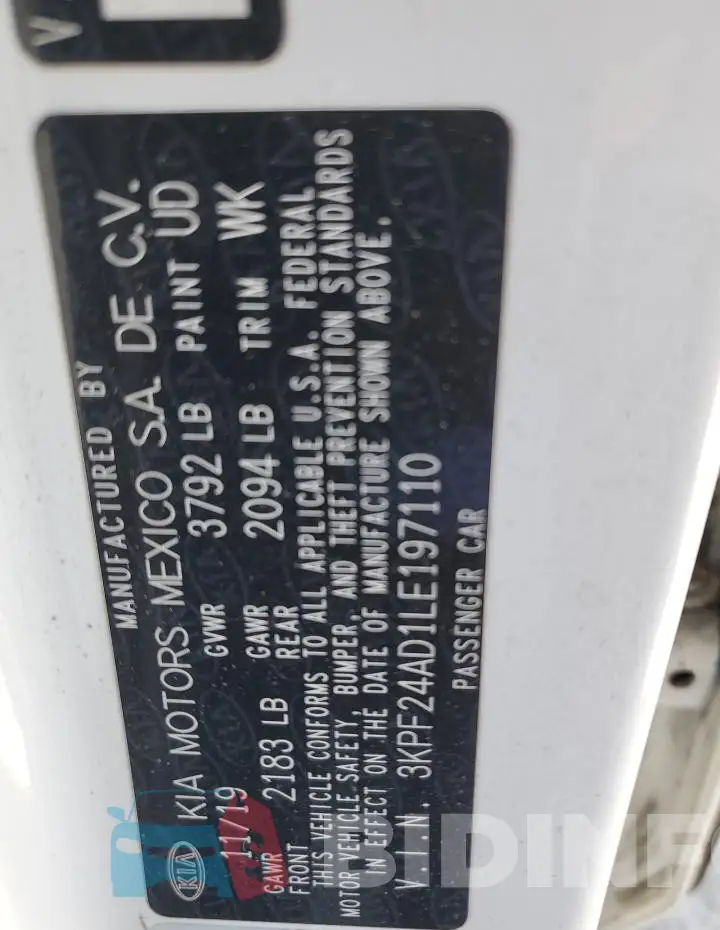 3KPF24AD1LE197110 Photo# 12