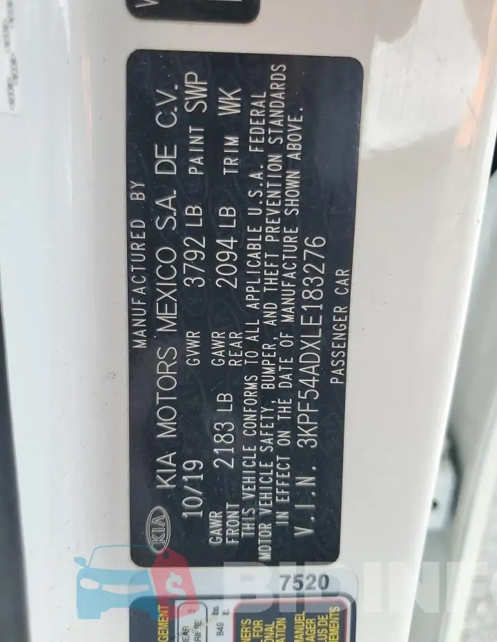 3KPF54ADXLE183276 Photo# 12