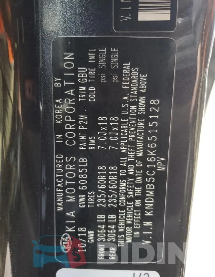 KNDMB5C16K6515128 Photo# 13