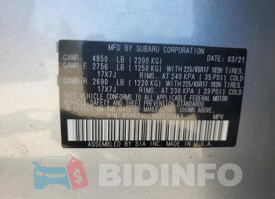 4S4BTADC8M3202949 Photo# 12