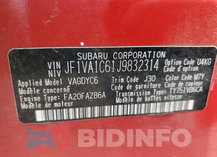 JF1VA1C61J9832314 Photo# 12