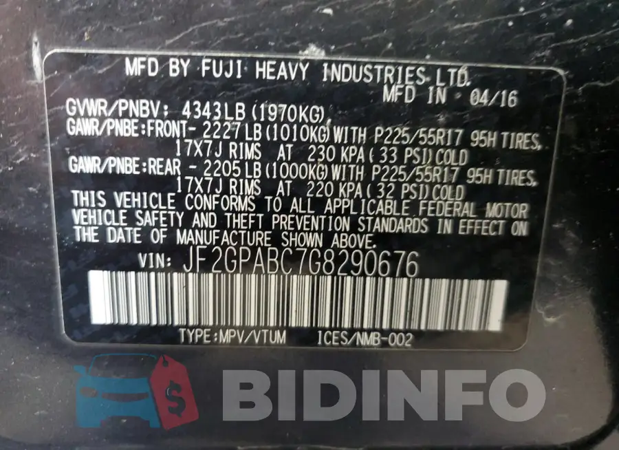 JF2GPABC7G8290676 Photo# 13