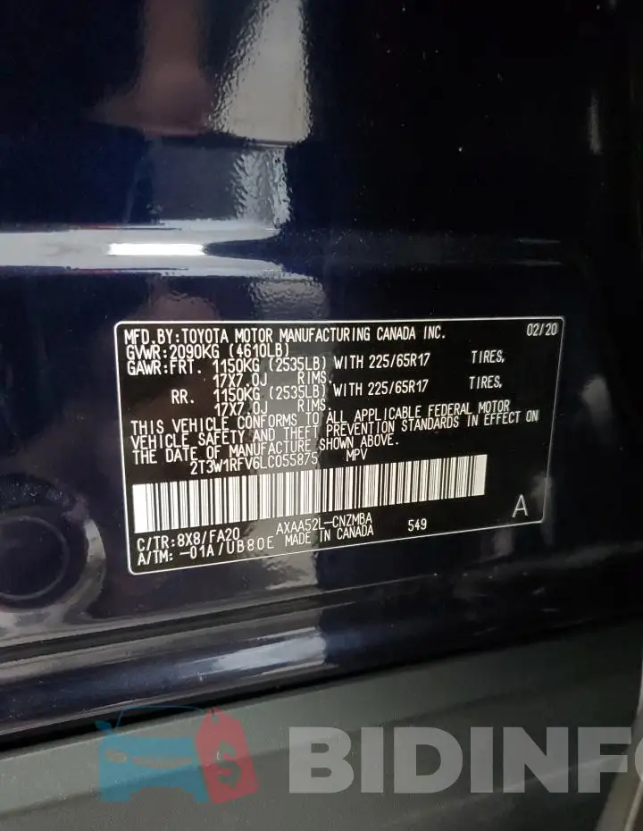 2T3W1RFV6LC055875 Photo# 13