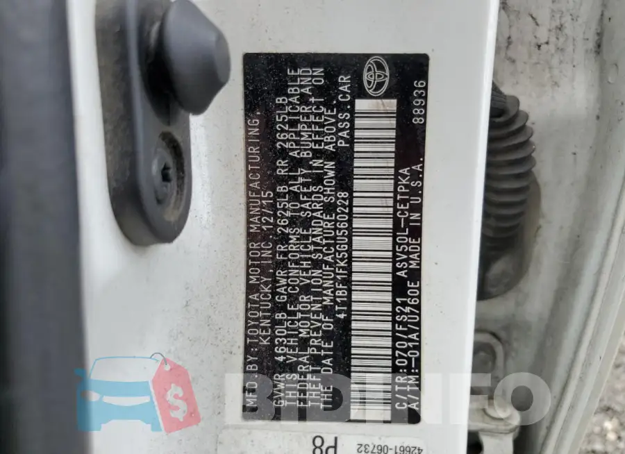 4T1BF1FK5GU560228 Photo# 12