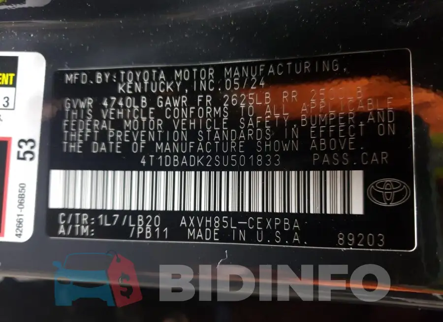 4T1DBADK2SU501833 Photo# 12