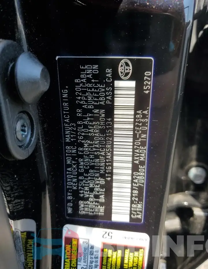 4T1G11AK5RU215134 Photo# 12